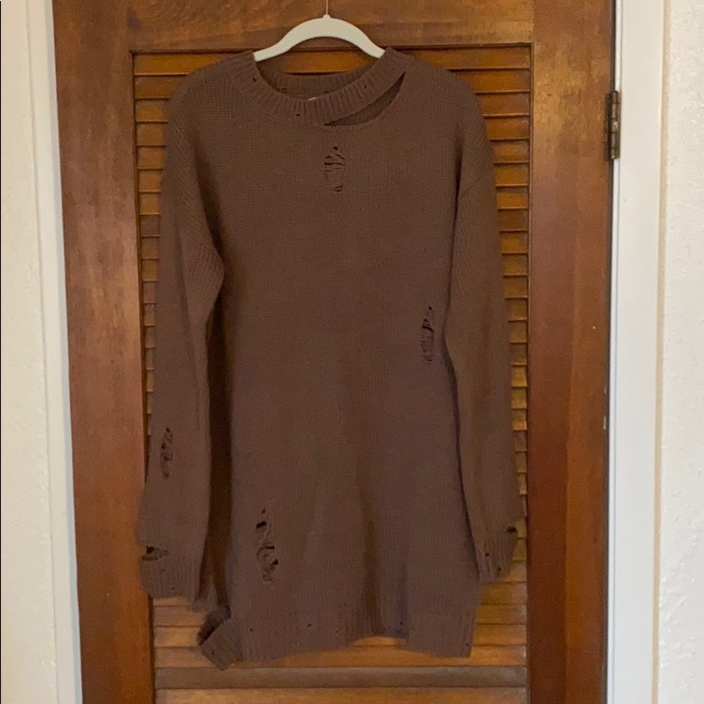 Long distressed Tobi sweater